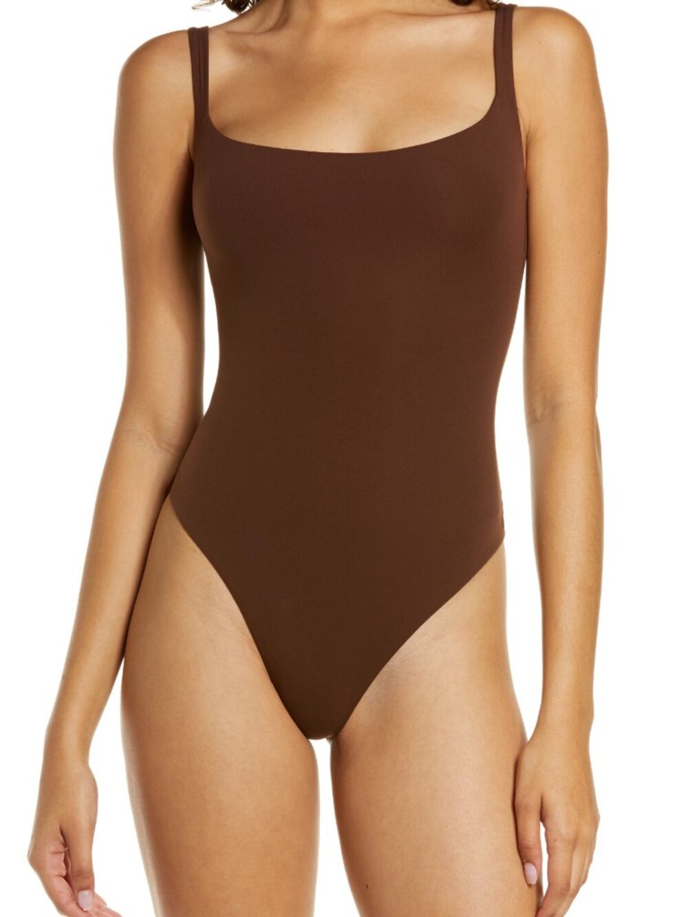 SKIMS - Fits Everybody Cocoa Square Neck Sleeveless Bodysuit - Size M